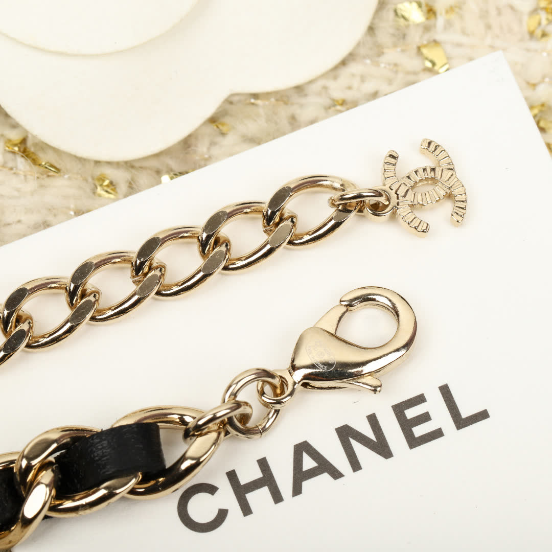 Chanel Gold & Black Pearl Choker Necklace
