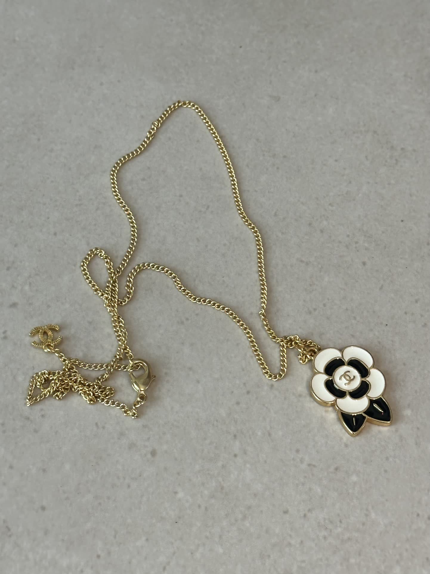 Chanel Camellia Gold and Enamel Necklace