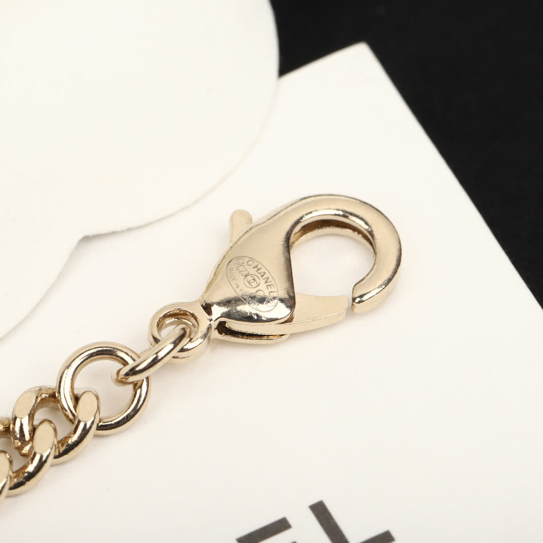 Chanel Double Chain Necklace with Heart Pendant