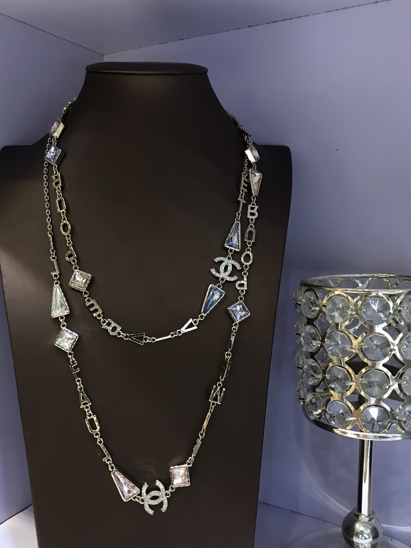 Chanel CC Logo & Alphabet Long Necklace