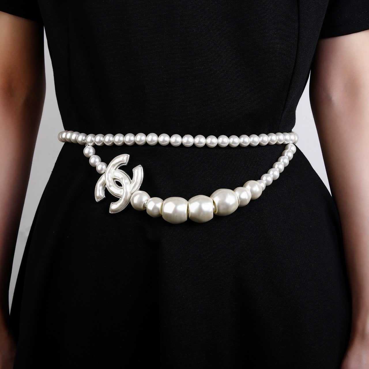 Chanel Pearl Belt with Logo