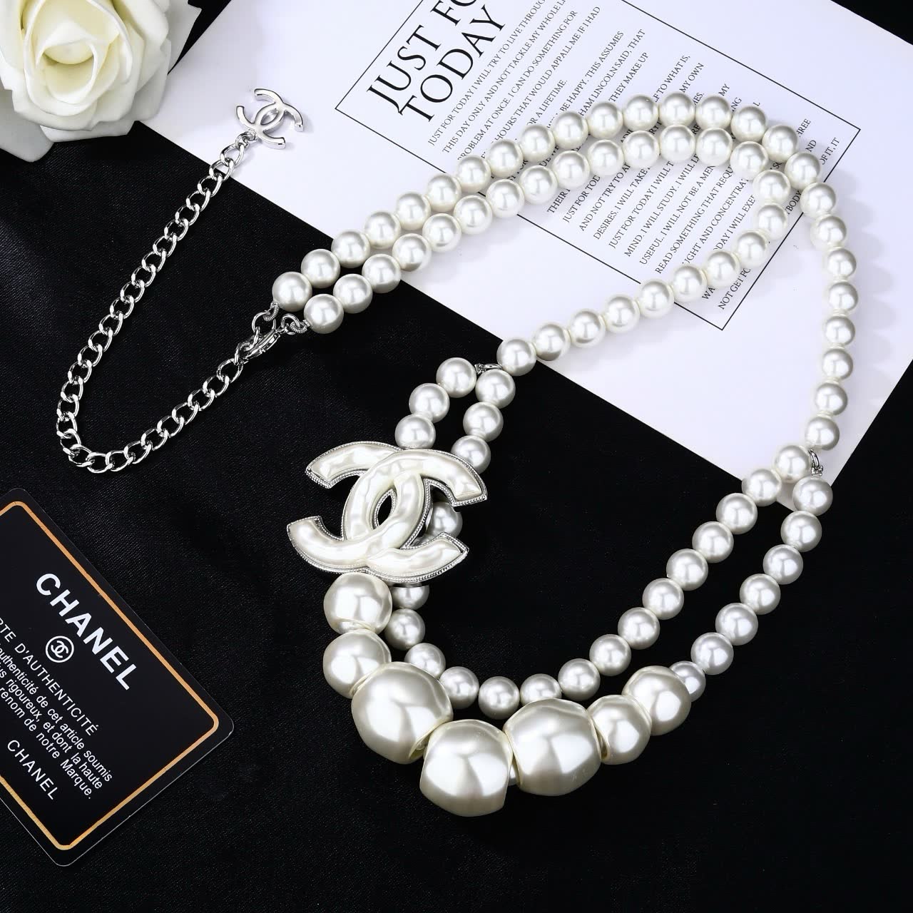 Chanel Pearl Belt with Logo