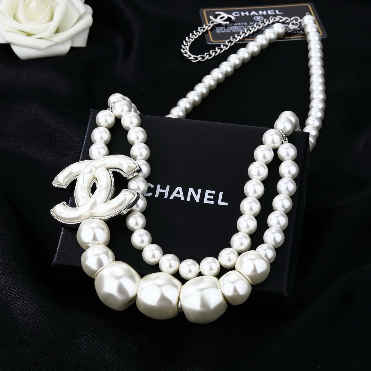 Chanel Pearl Belt with Logo