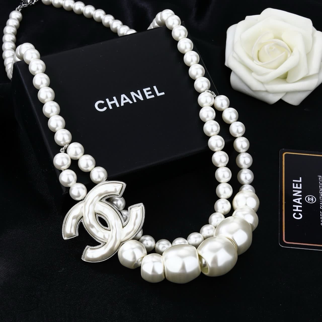 Chanel Pearl Belt with Logo