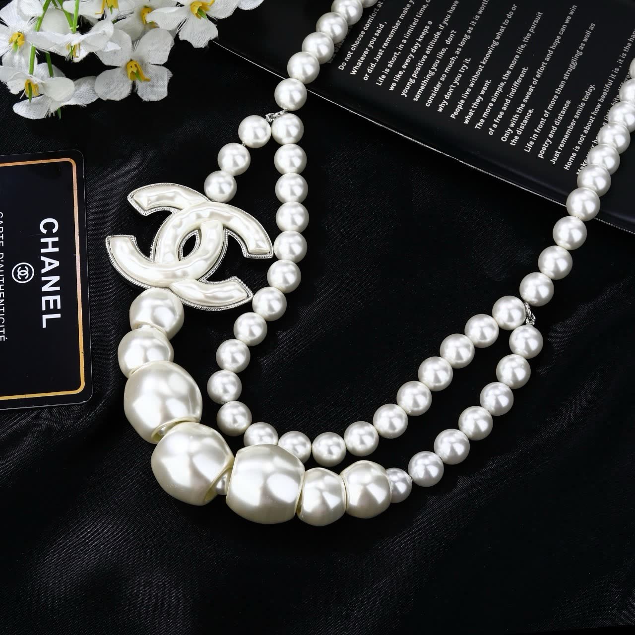 Chanel Pearl Belt with Logo