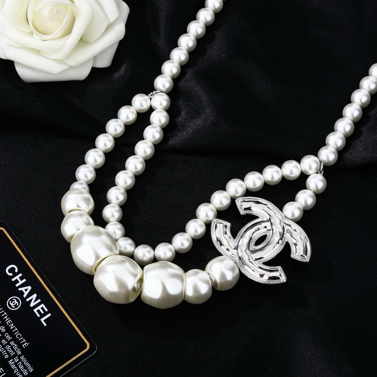 Chanel Pearl Belt with Logo