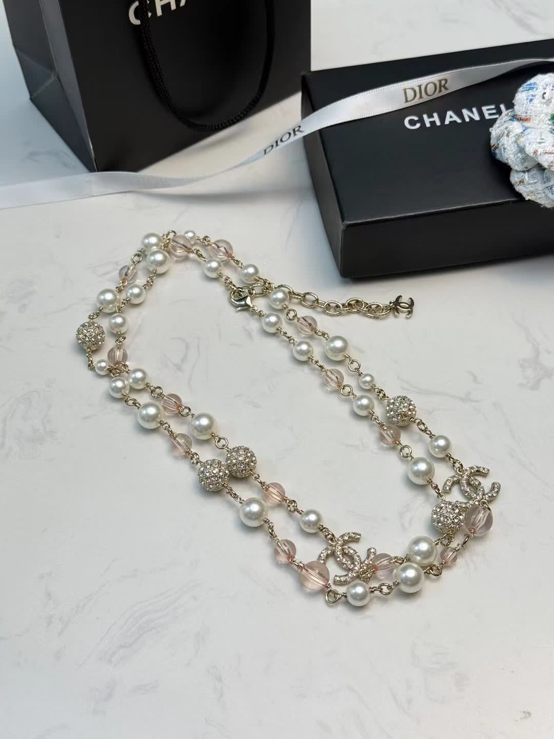 Chanel Pearl & Crystal Necklace