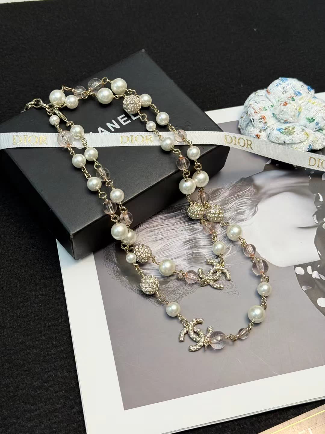 Chanel Pearl & Crystal Necklace