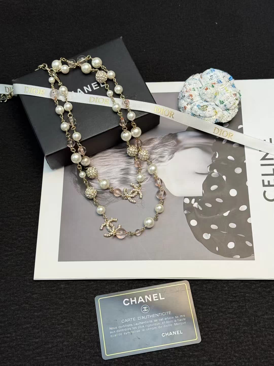 Chanel Pearl & Crystal Necklace