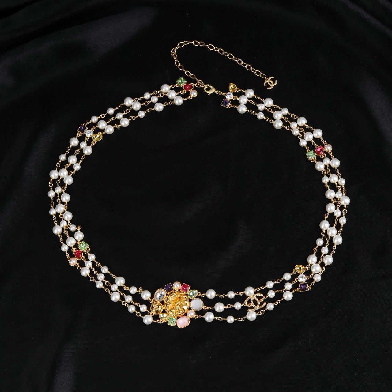 Chanel Multistrand Pearl and Gemstone Necklace