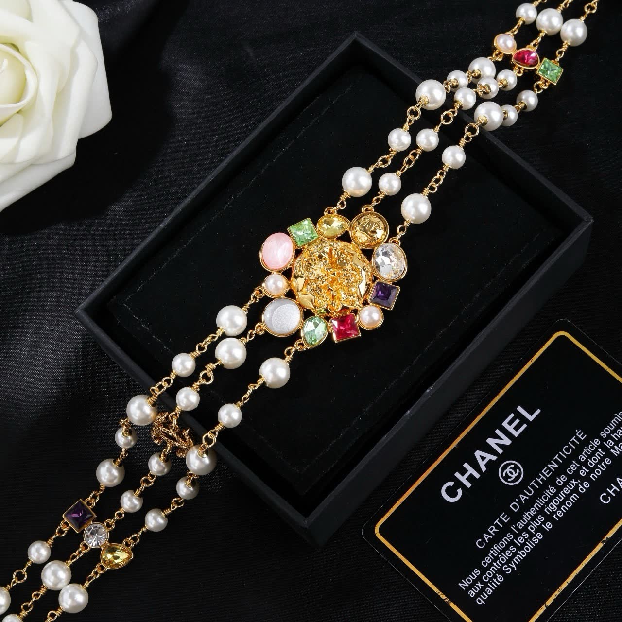 Chanel Multistrand Pearl and Gemstone Necklace