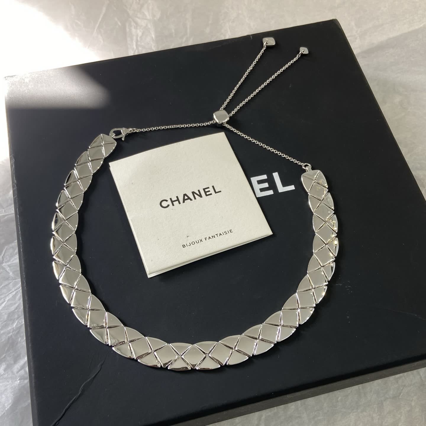 Chanel Silver Necklace with Interlocking Links