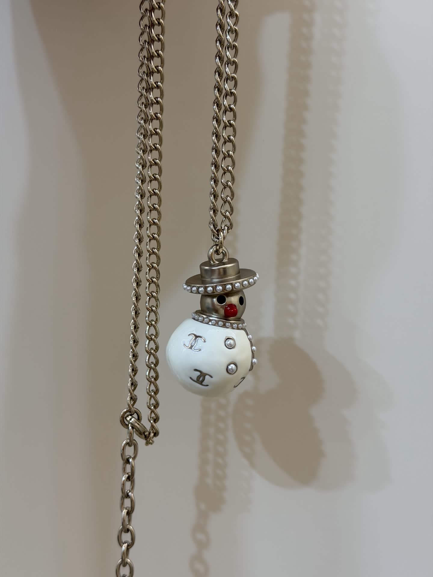 Chanel Snowman Pendant Necklace