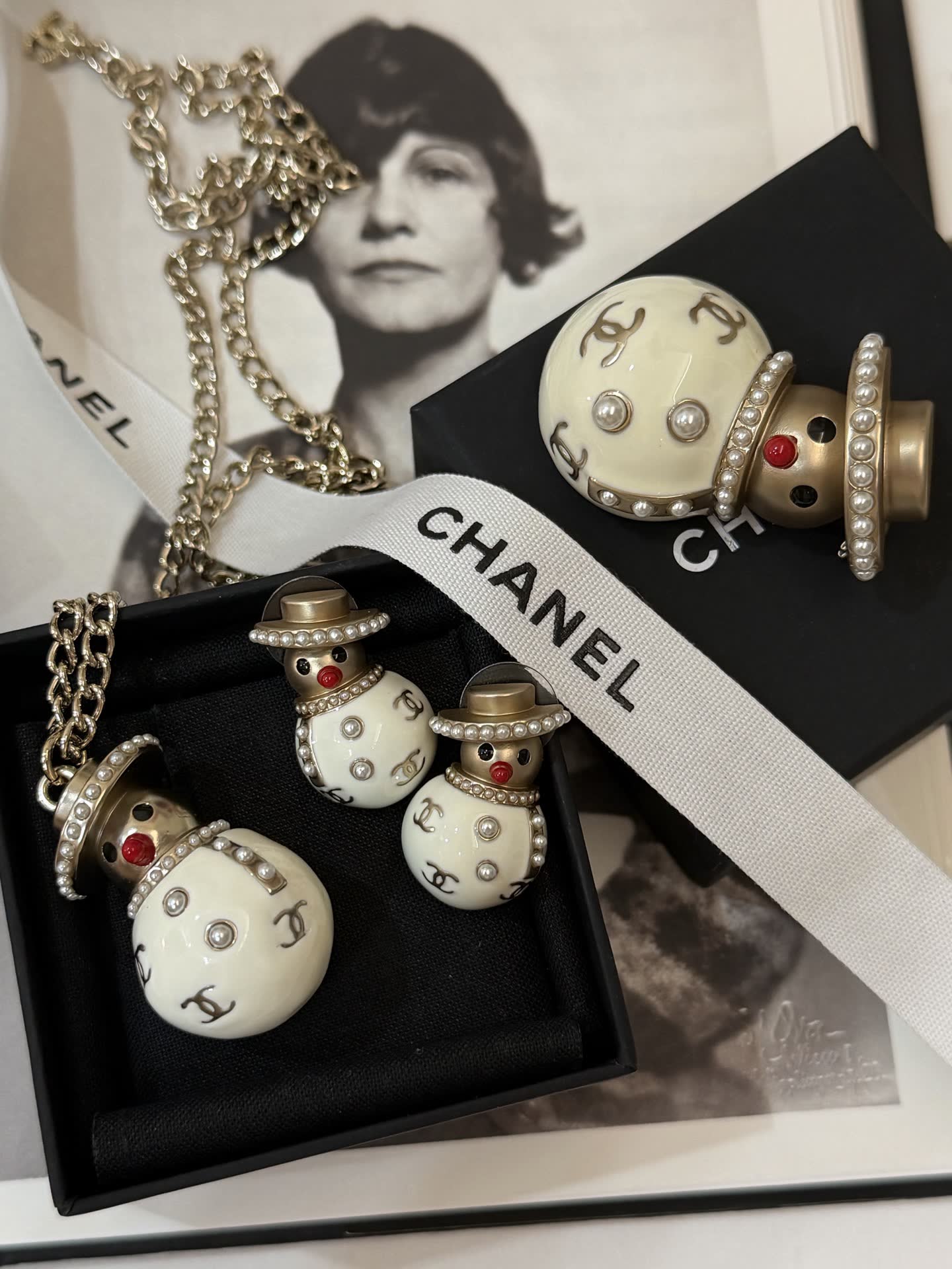 Chanel Snowman Pendant Necklace