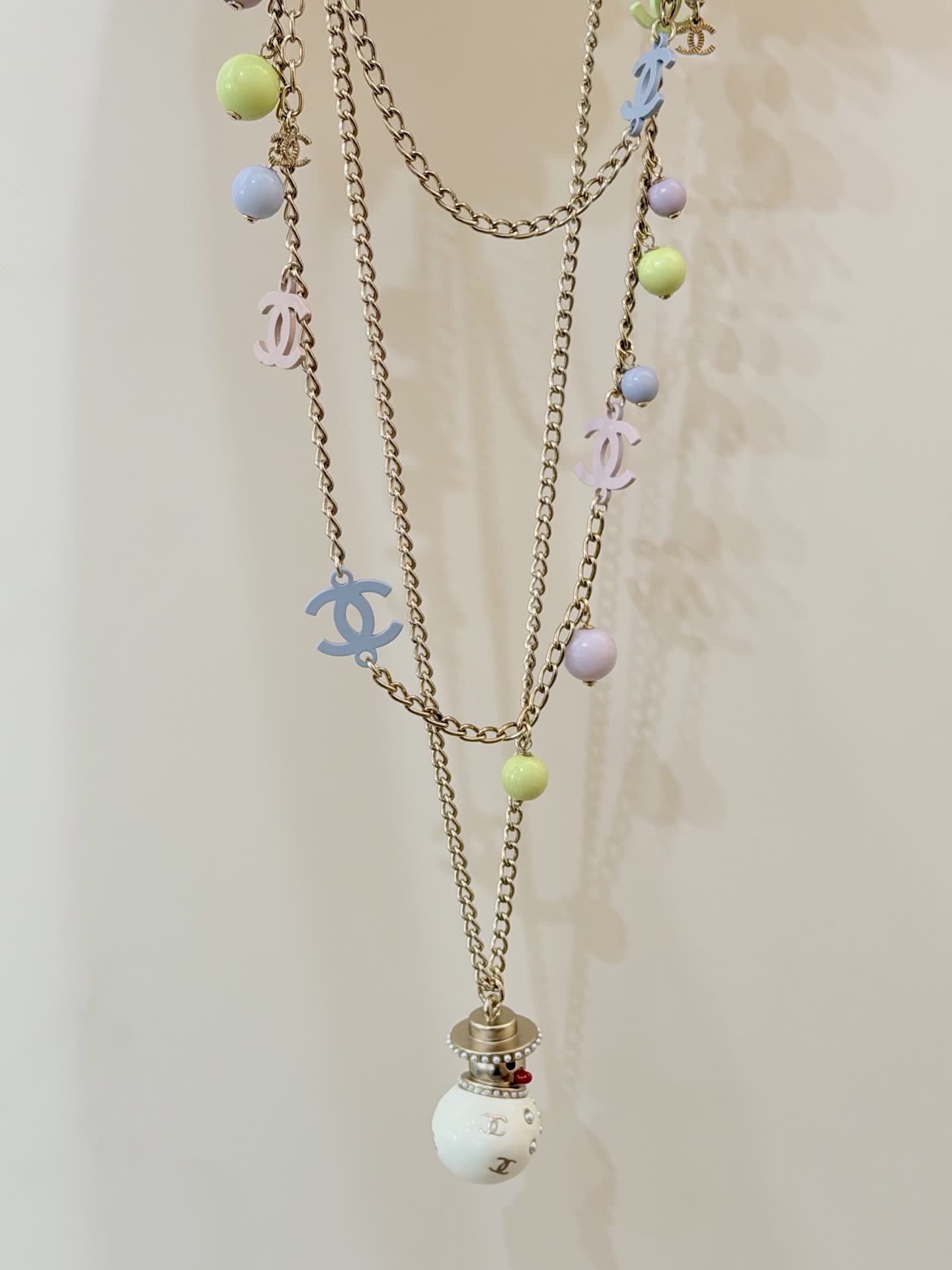 Chanel Snowman Pendant Necklace