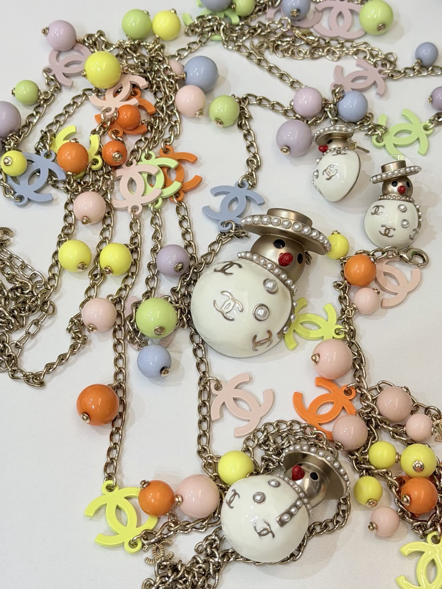 Chanel Snowman Pendant Necklace