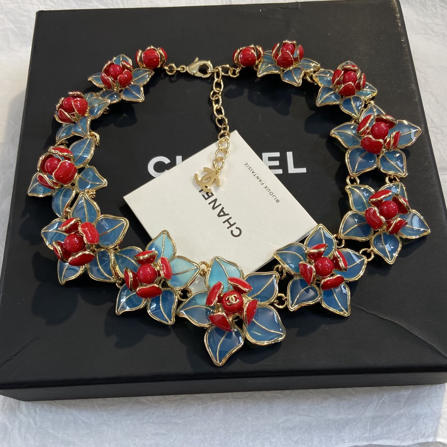 Chanel Floral Enamel Necklace