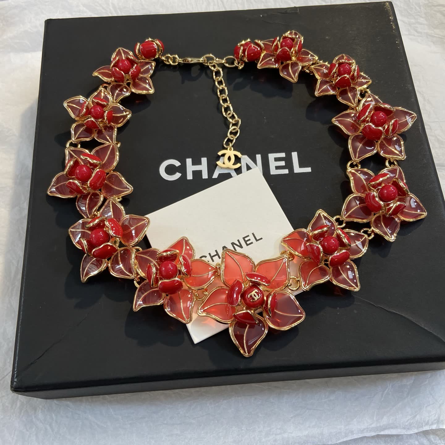 Chanel Floral Enamel Necklace