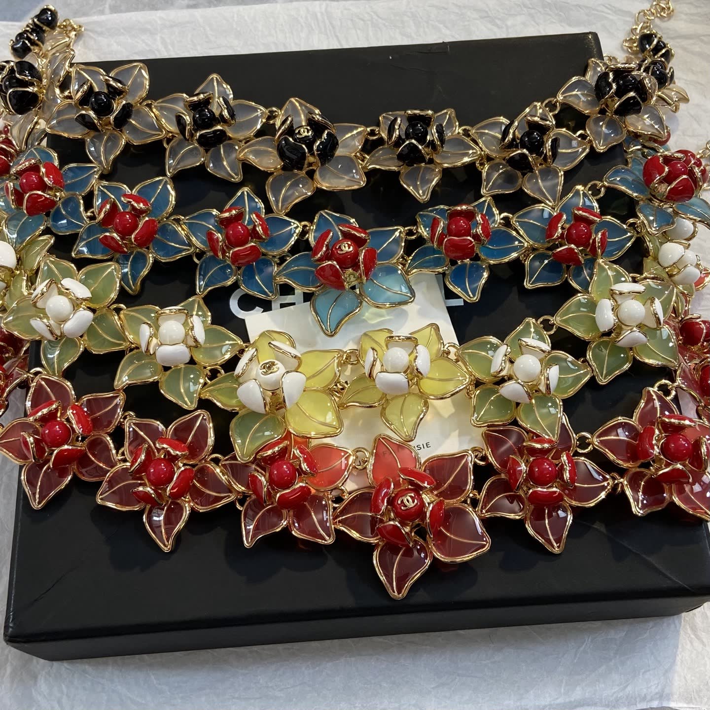 Chanel Floral Enamel Necklace