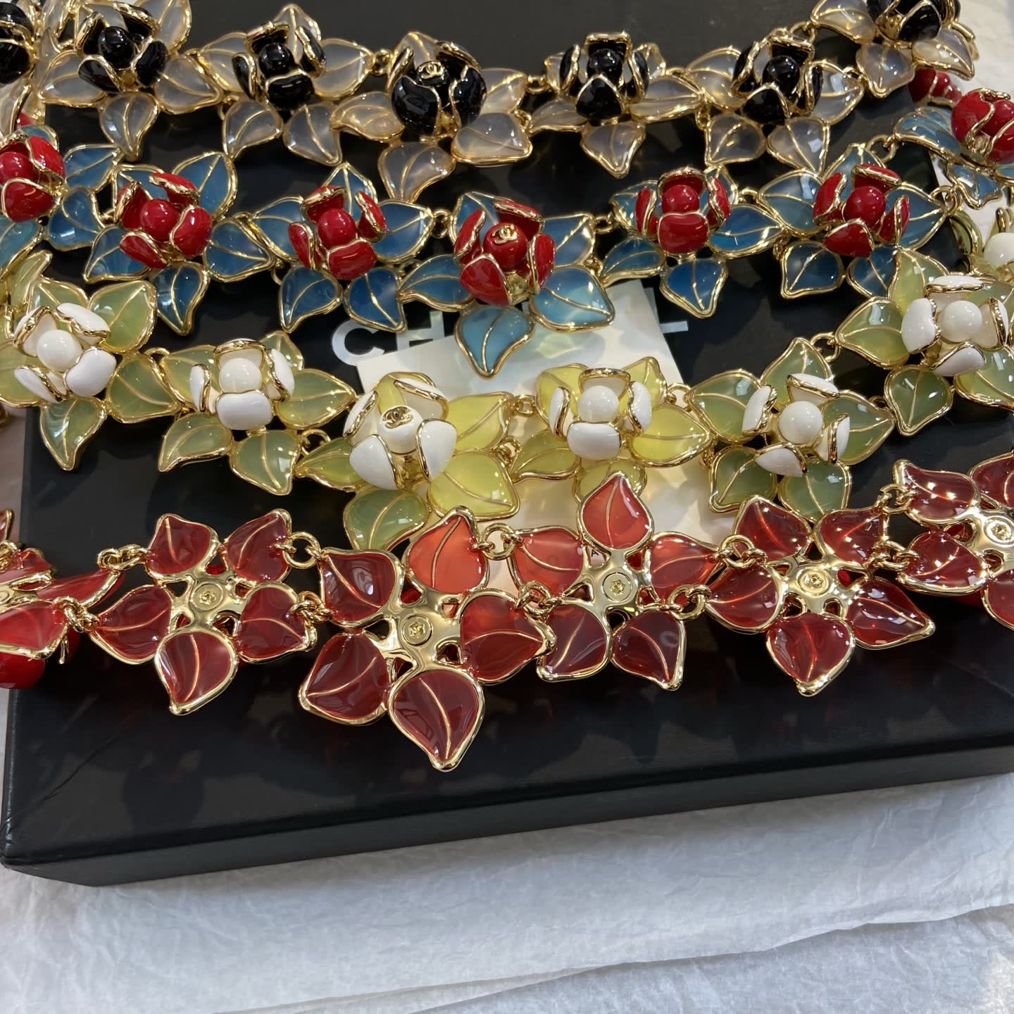 Chanel Floral Enamel Necklace