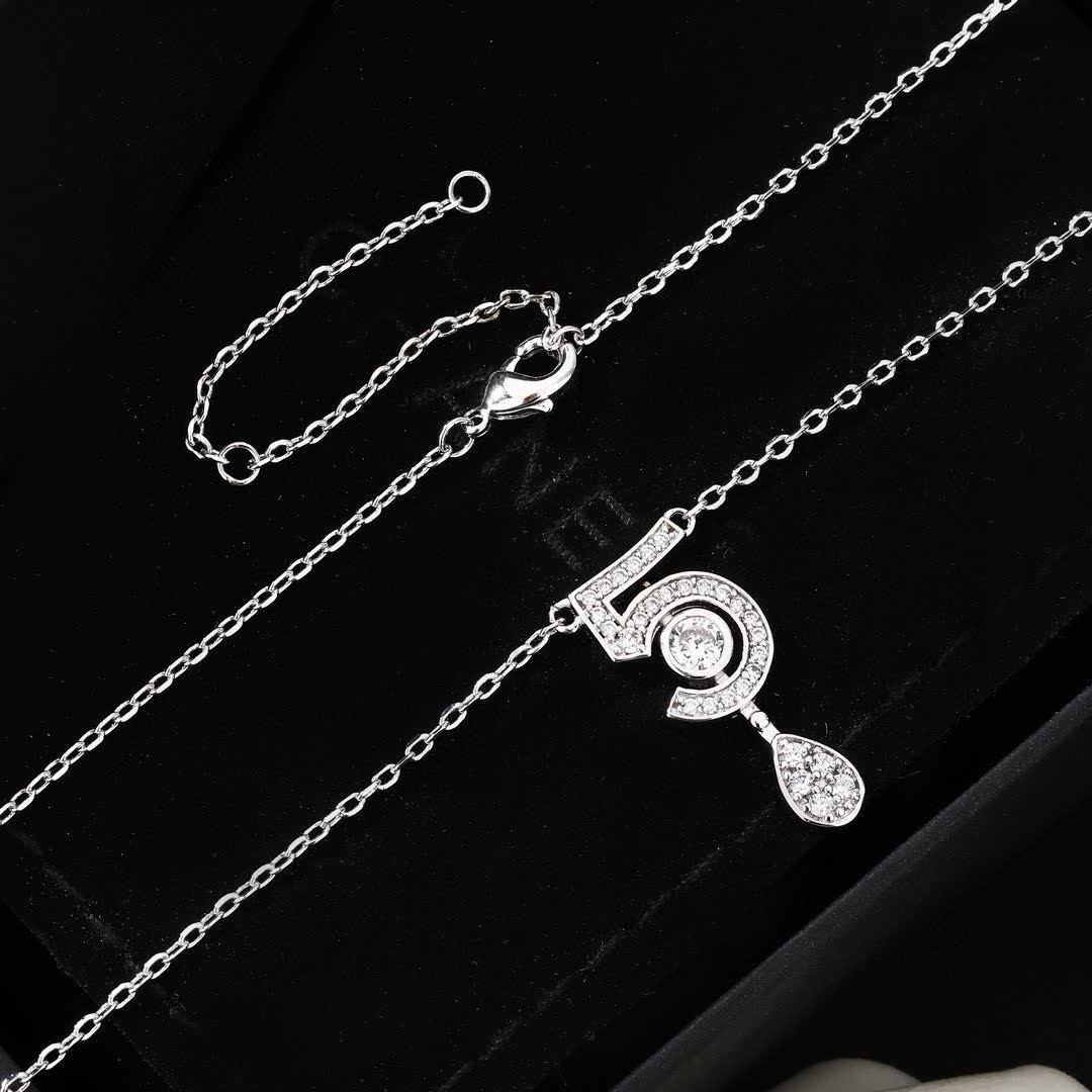 Chanel Number 5 Diamond Pendant Necklace