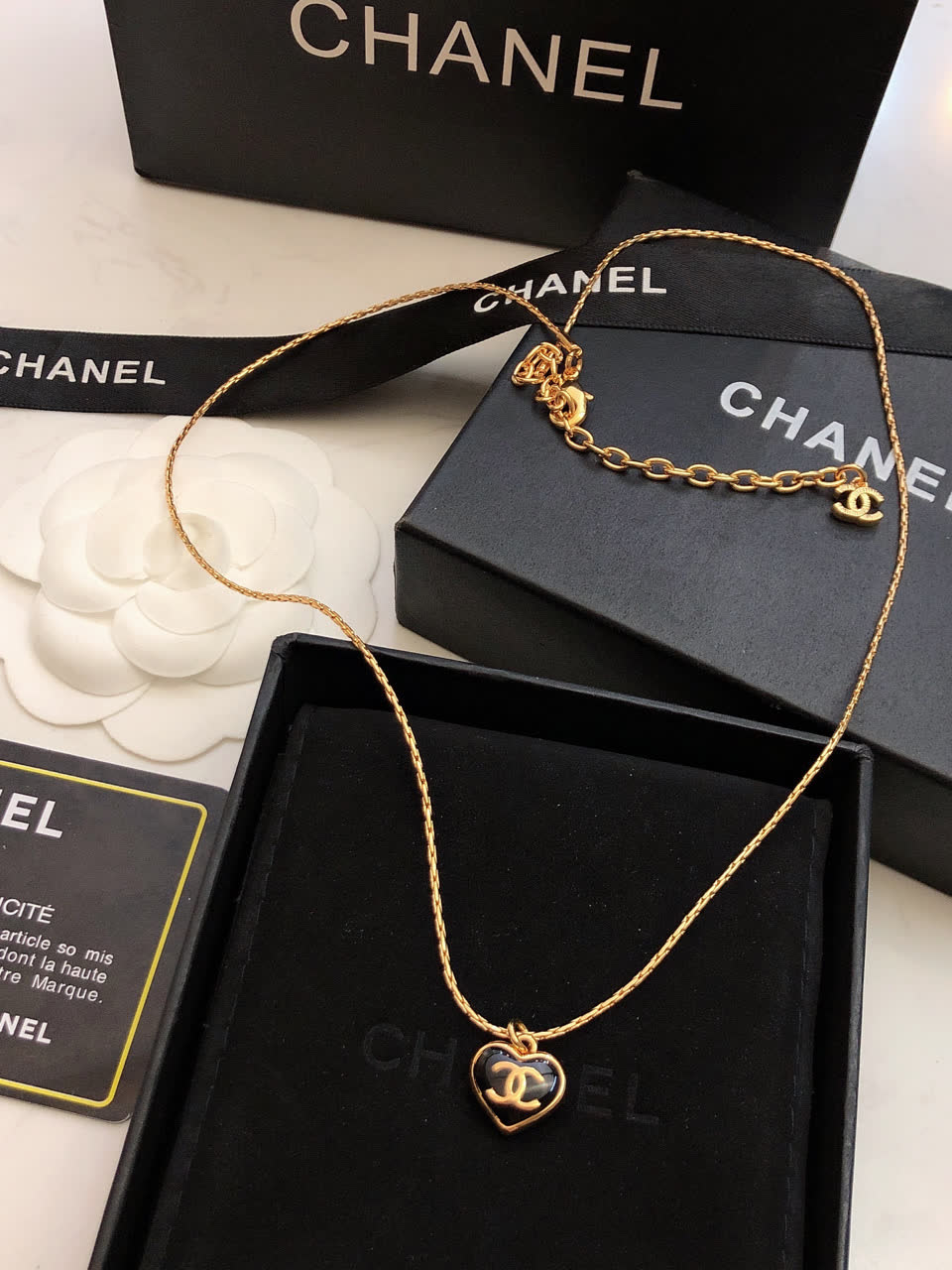 Chanel Heart Shaped Necklace Set
