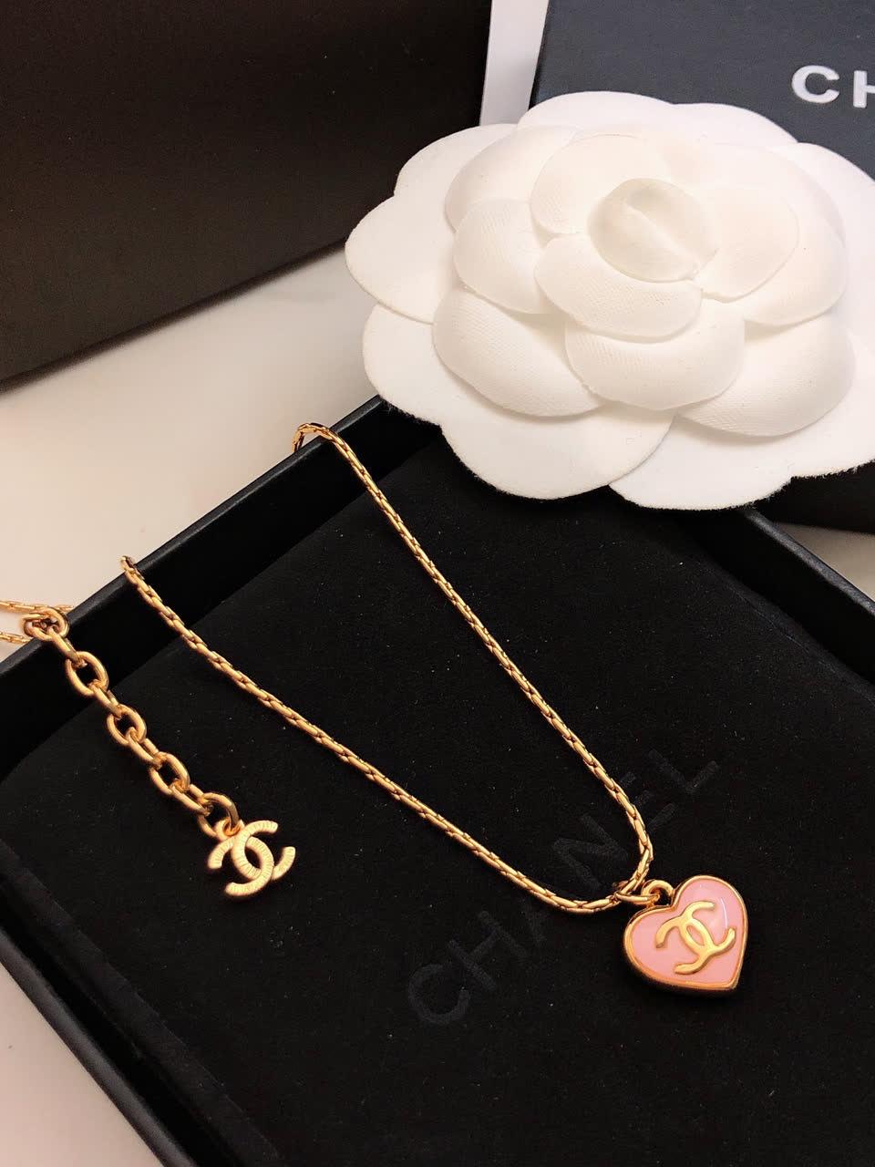 Chanel Heart Shaped Necklace Set