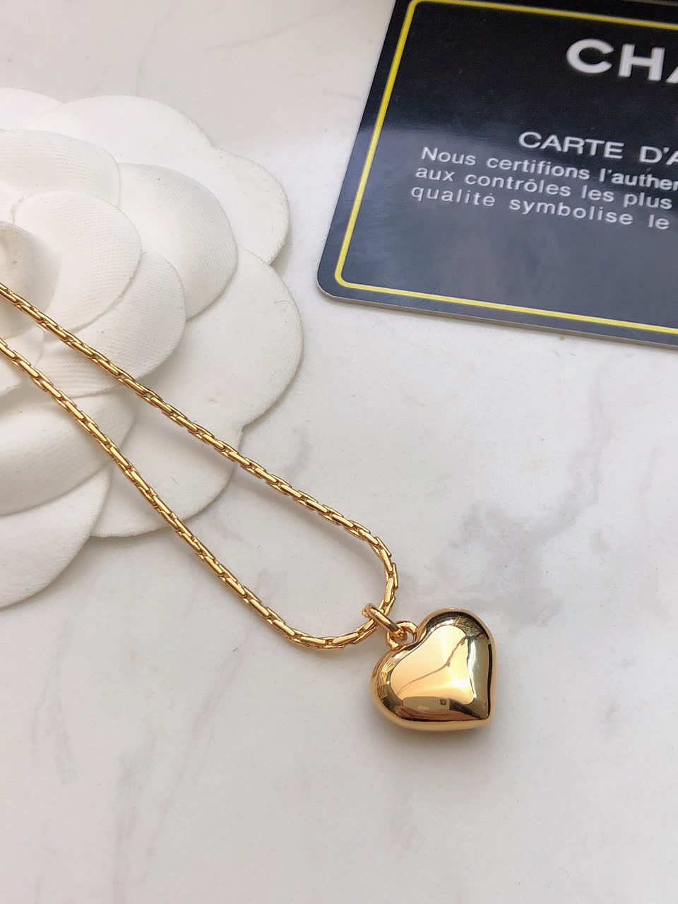 Chanel Heart Shaped Necklace Set