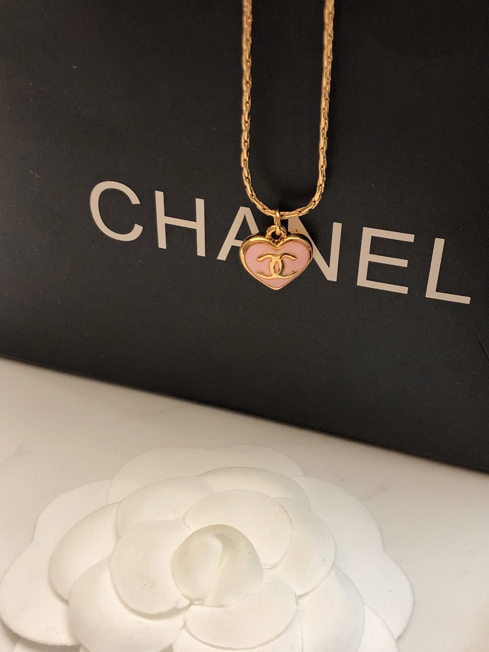 Chanel Heart Shaped Necklace Set