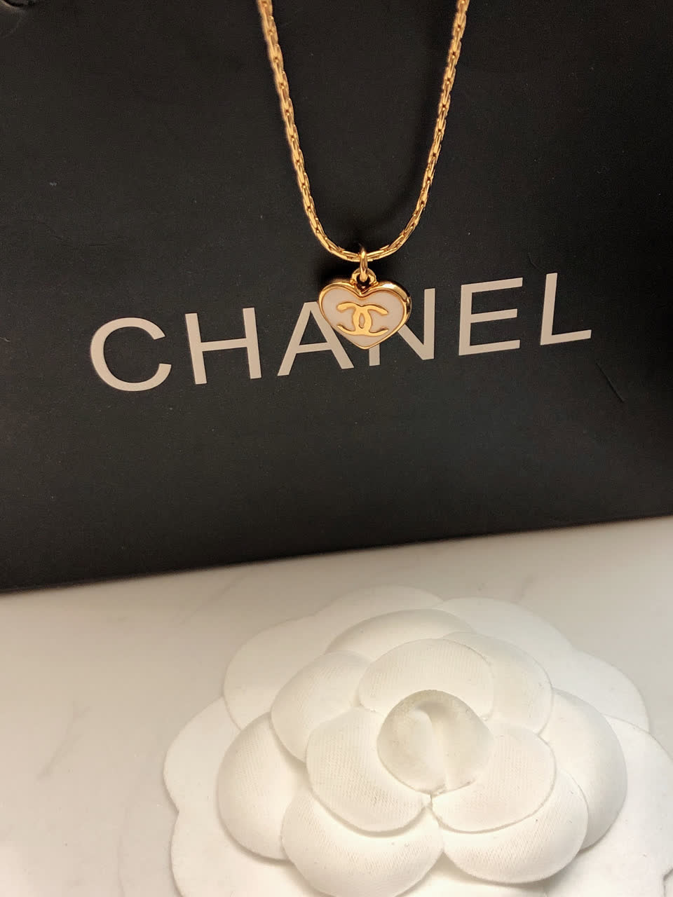 Chanel Heart Shaped Necklace Set
