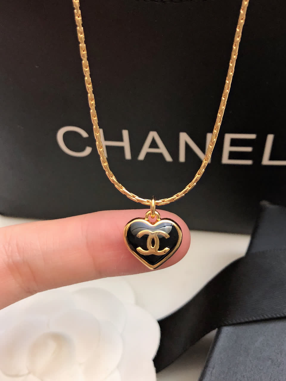 Chanel Heart Shaped Necklace Set