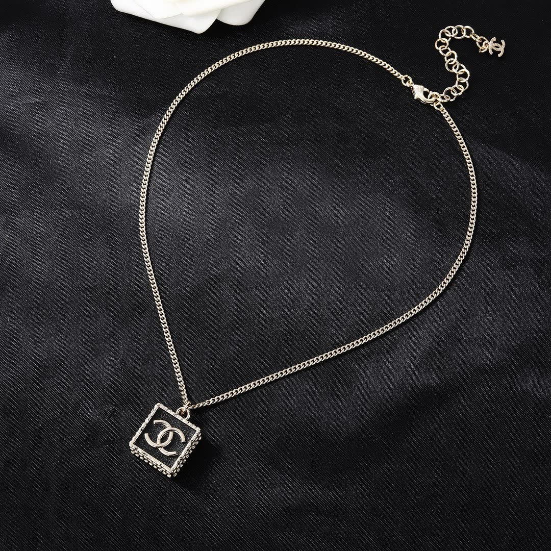 Chanel CC Square Pendant Necklace