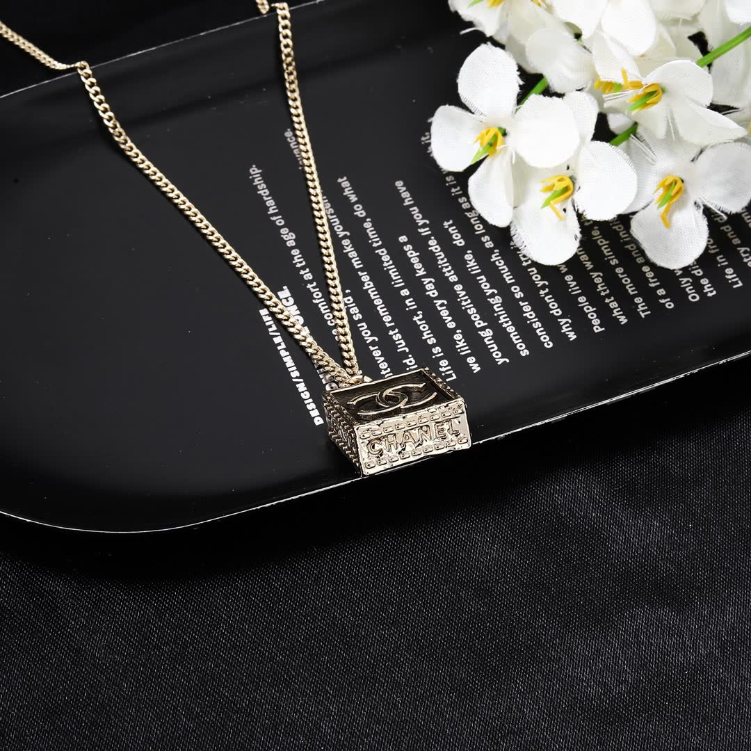 Chanel CC Square Pendant Necklace