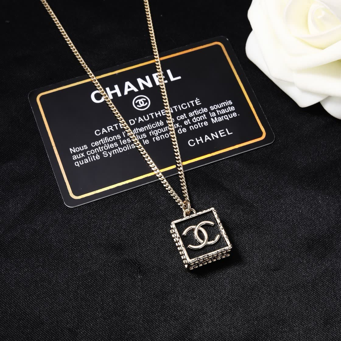 Chanel CC Square Pendant Necklace