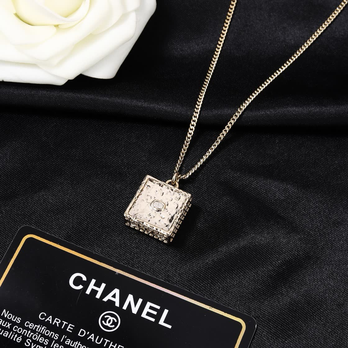 Chanel CC Square Pendant Necklace