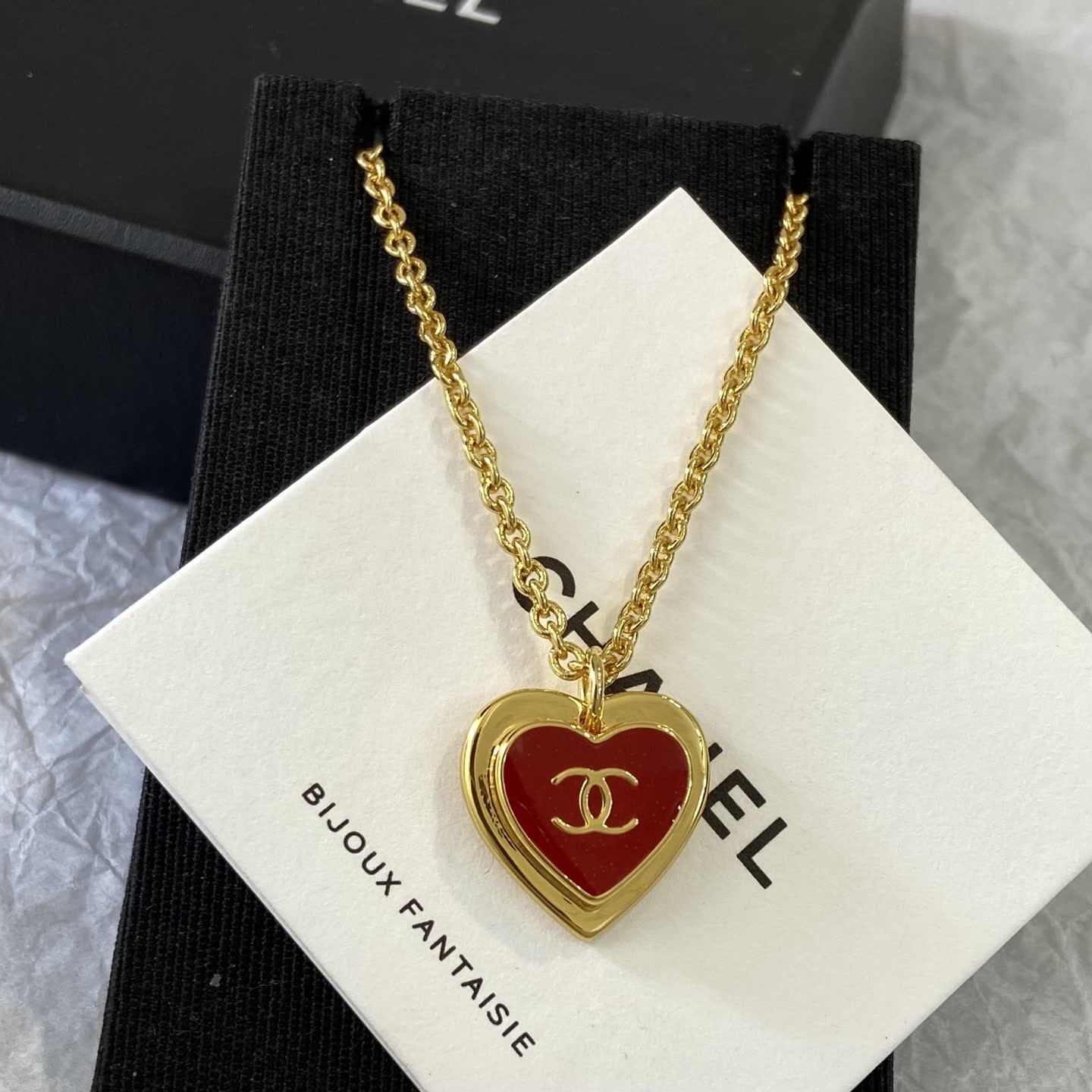 Chanel Heart Shaped Pendant Necklace