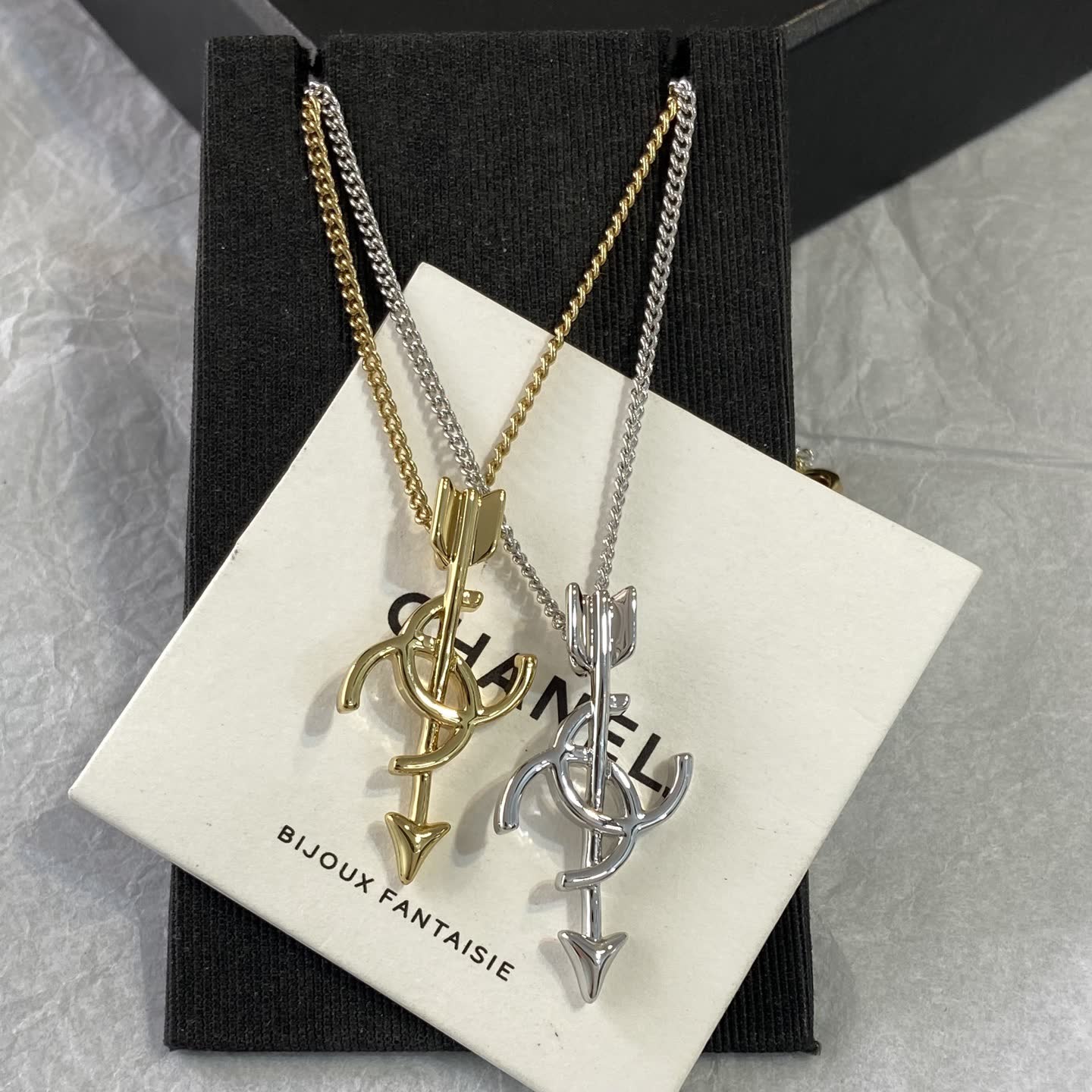 Chanel CC Arrow Pendant Necklace Chanel CC Arrow Pendant Necklace