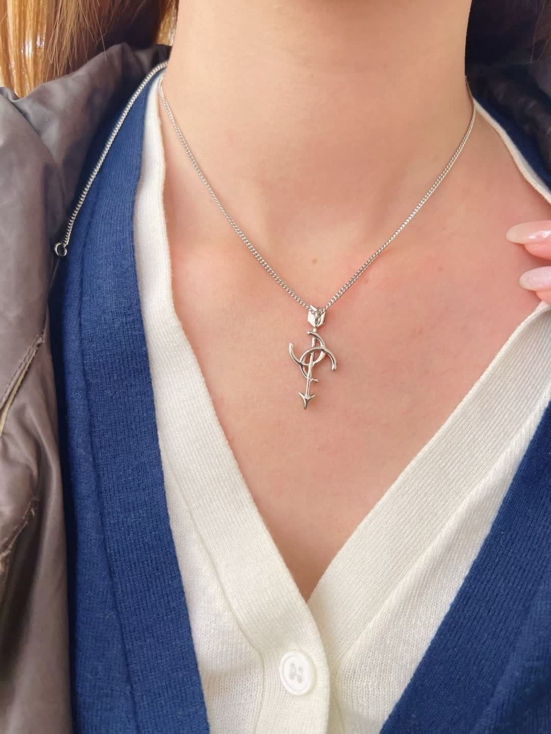 Chanel CC Arrow Pendant Necklace