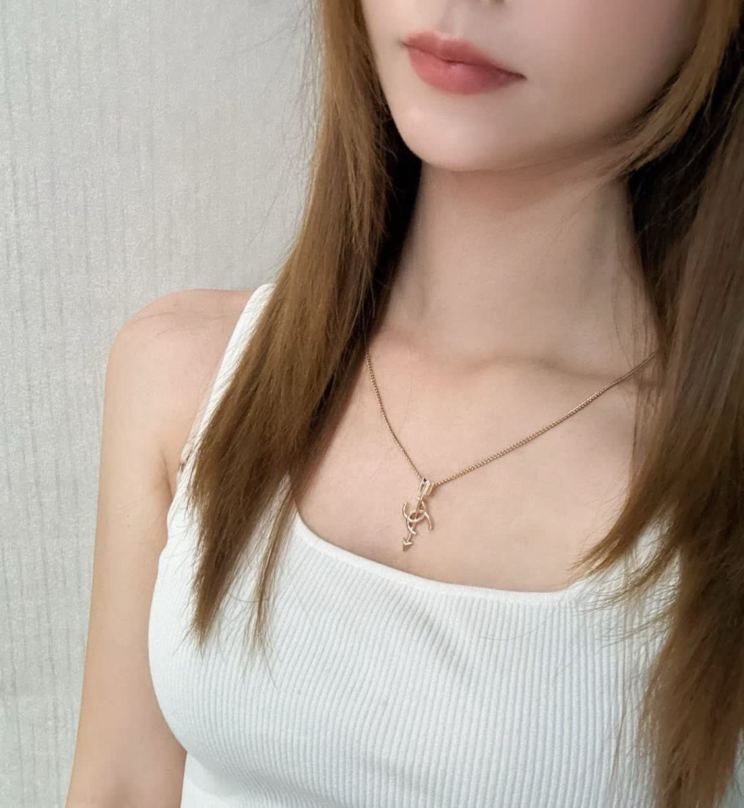 Chanel CC Arrow Pendant Necklace