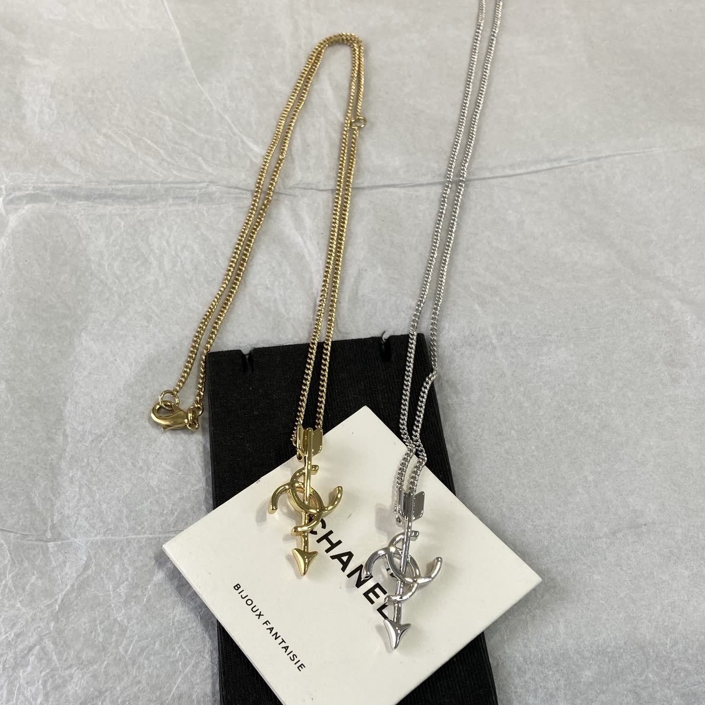Chanel CC Arrow Pendant Necklace