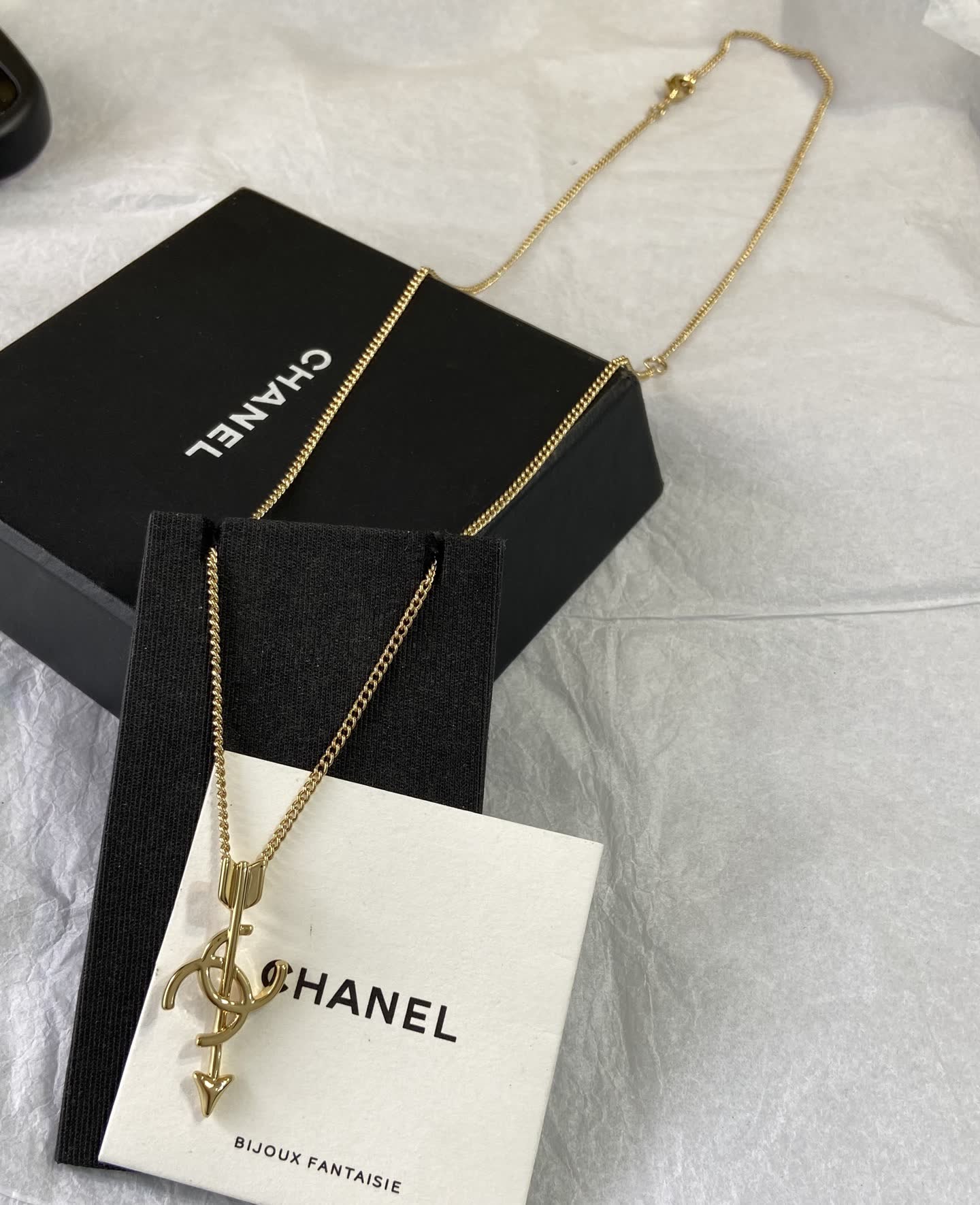 Chanel CC Arrow Pendant Necklace