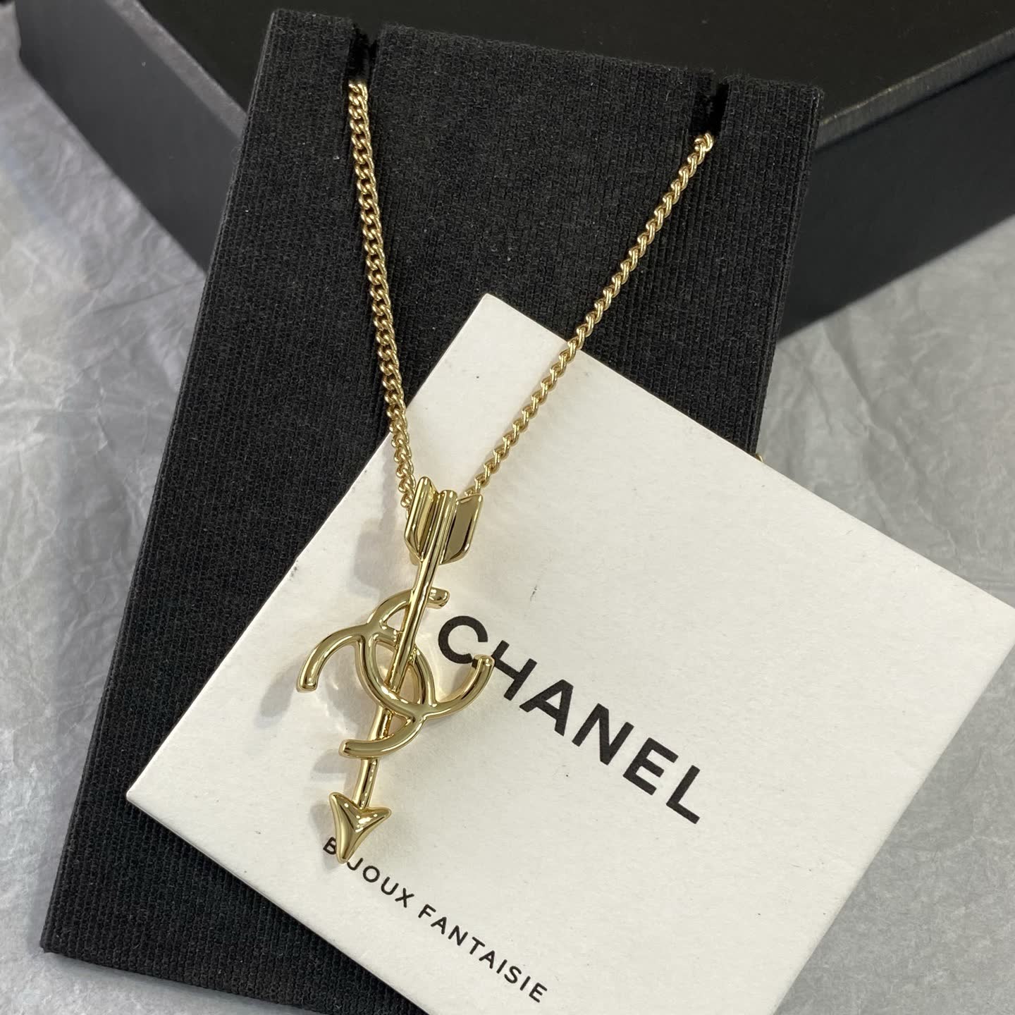 Chanel CC Arrow Pendant Necklace