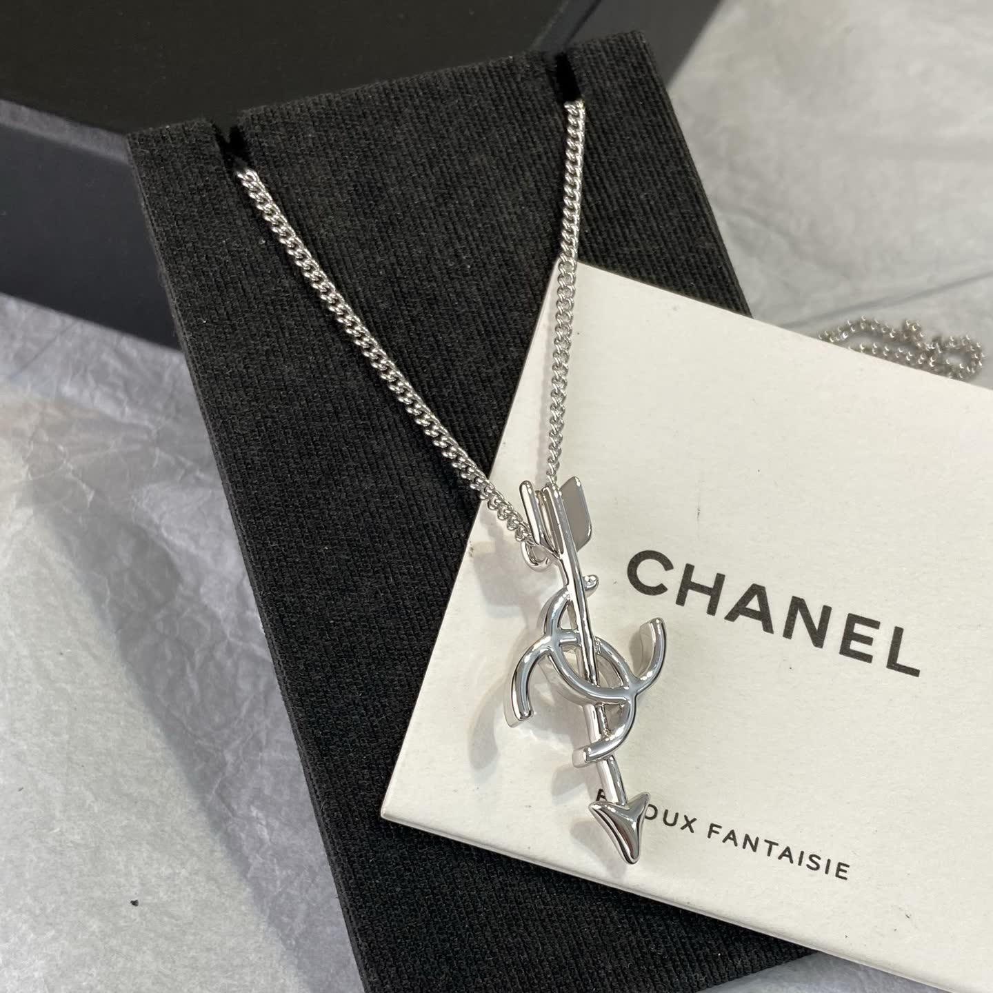 Chanel CC Arrow Pendant Necklace