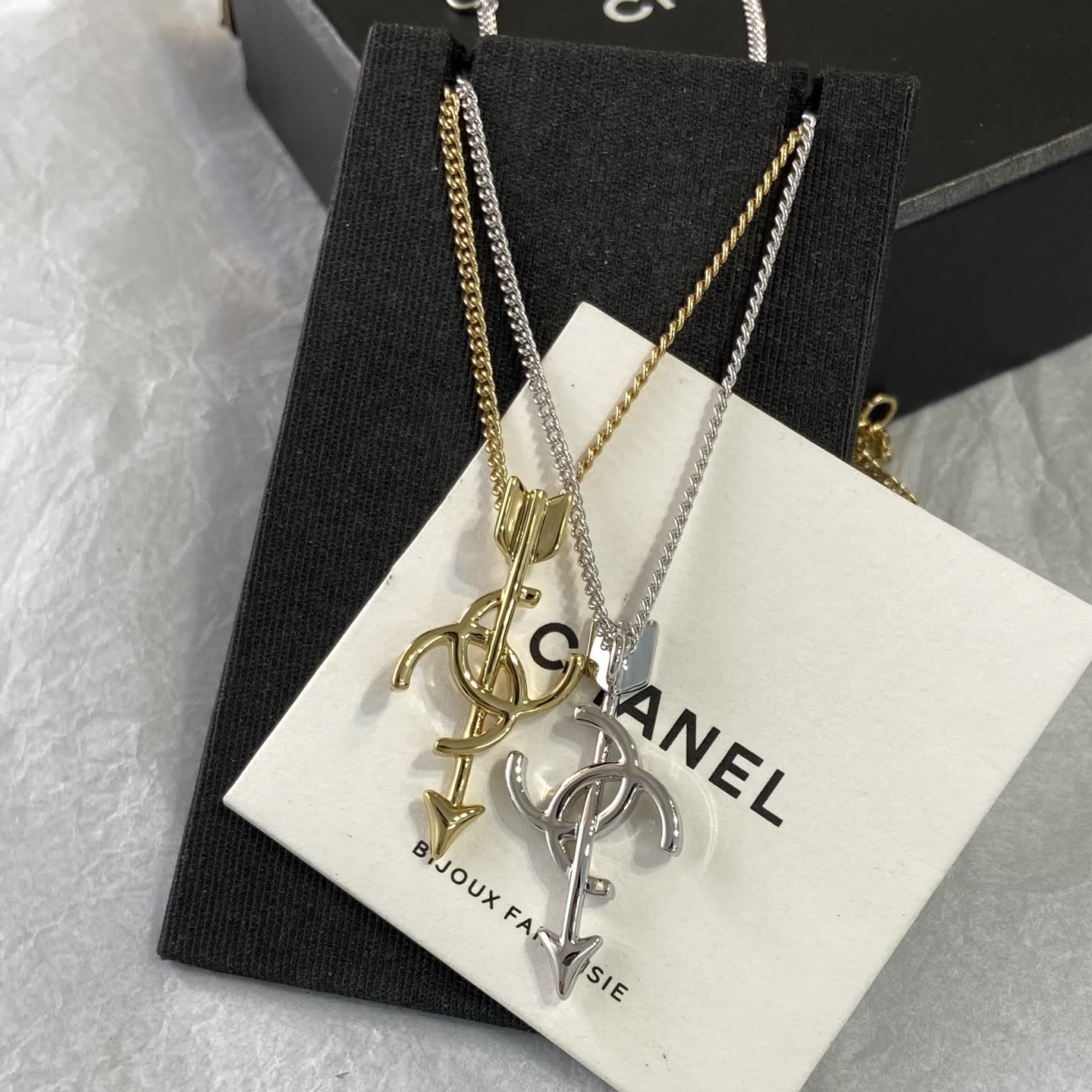 Chanel CC Arrow Pendant Necklace
