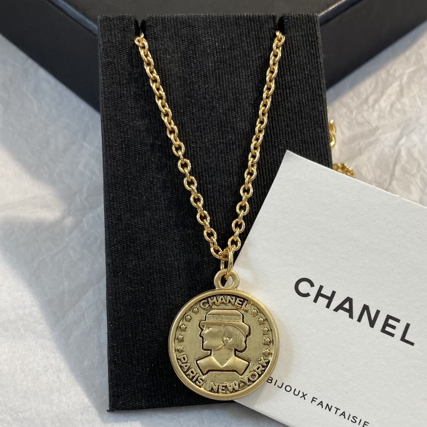 Chanel Paris New York Coin Necklace