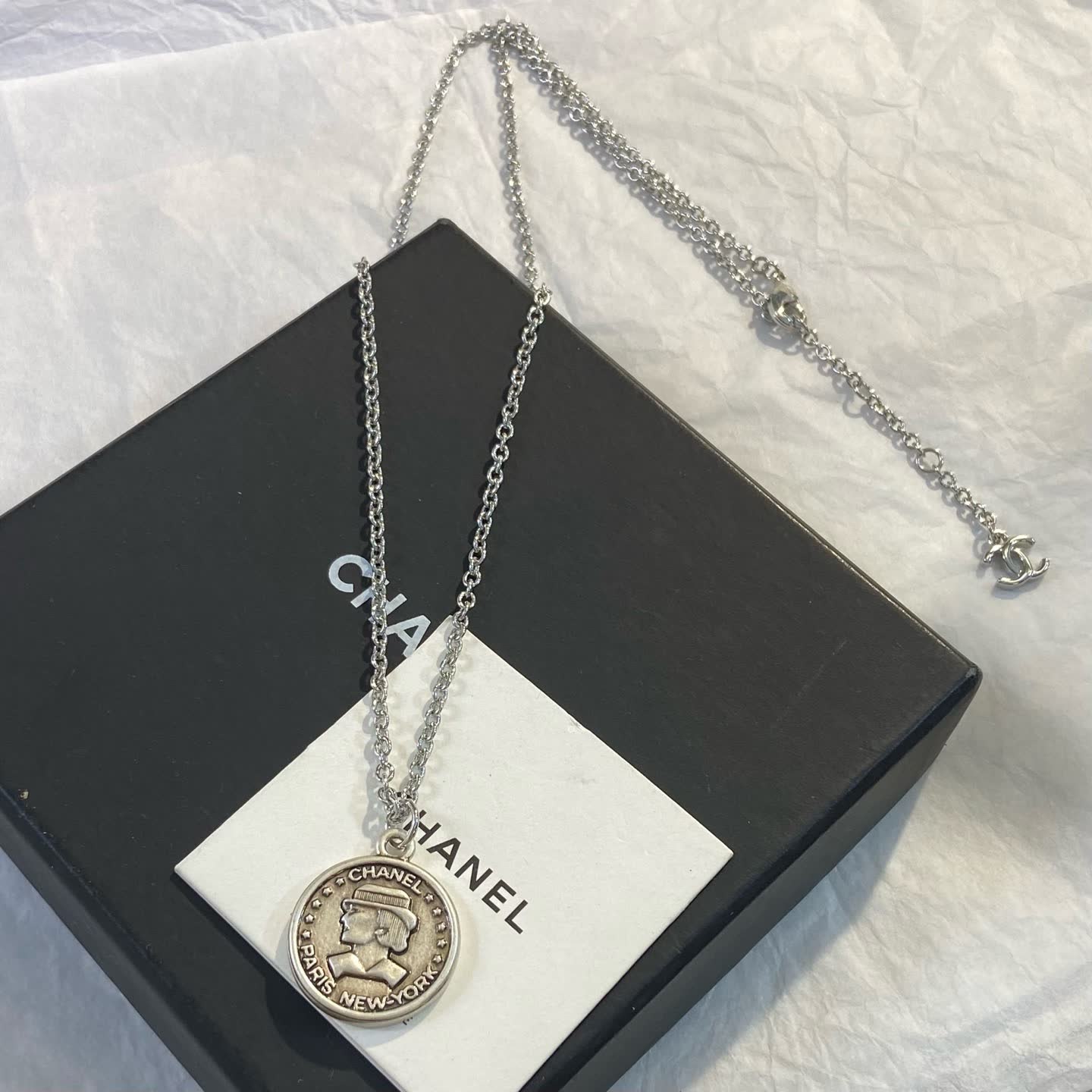 Chanel Paris New York Coin Necklace
