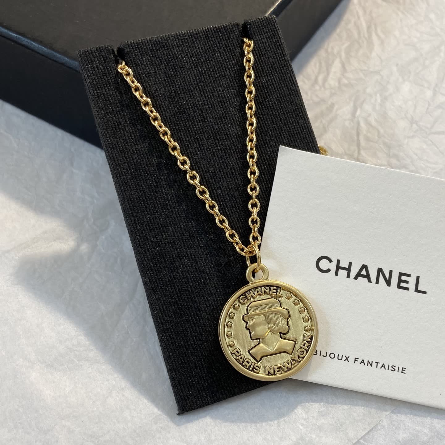 Chanel Paris New York Coin Necklace