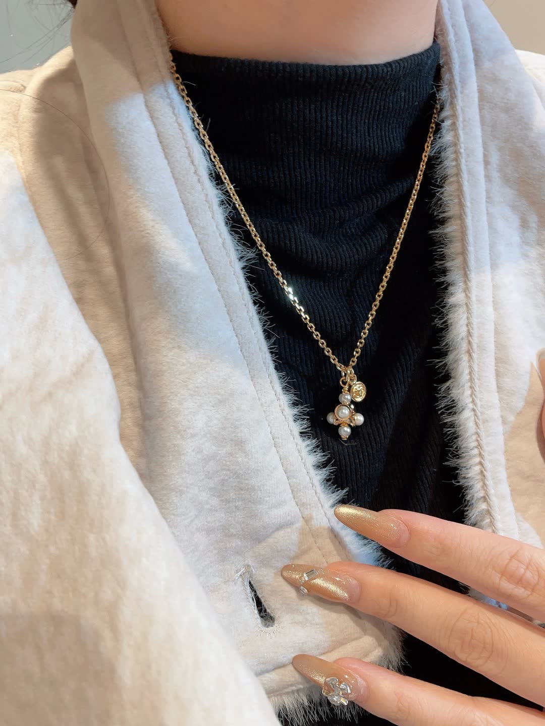 Chanel Gold-tone Pearl Necklace