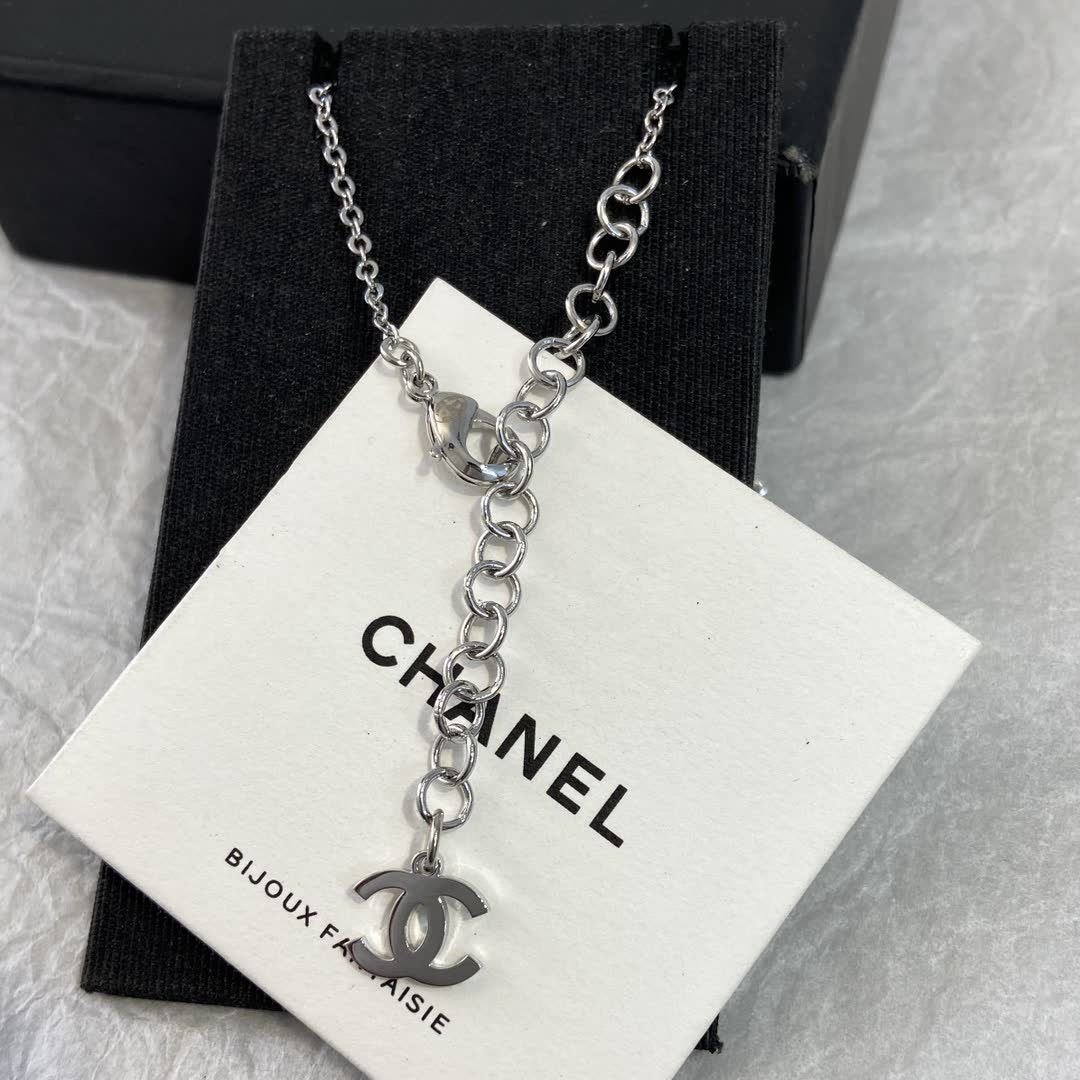 Chanel CC Star and Teardrop Charm Necklace