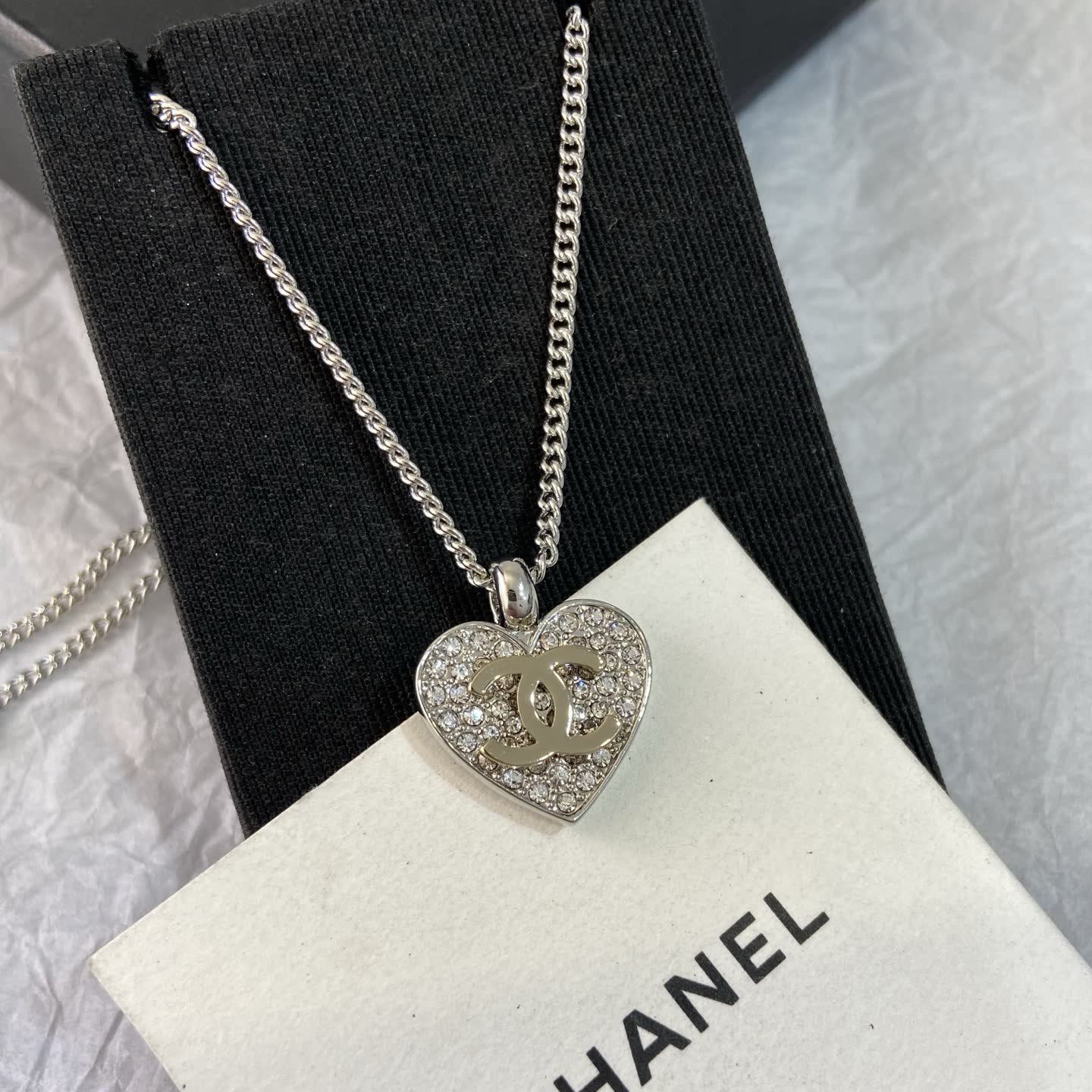 Chanel CC Heart Pendant Necklace